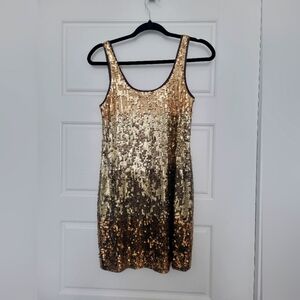 Express, XSmall sequins gold ombre